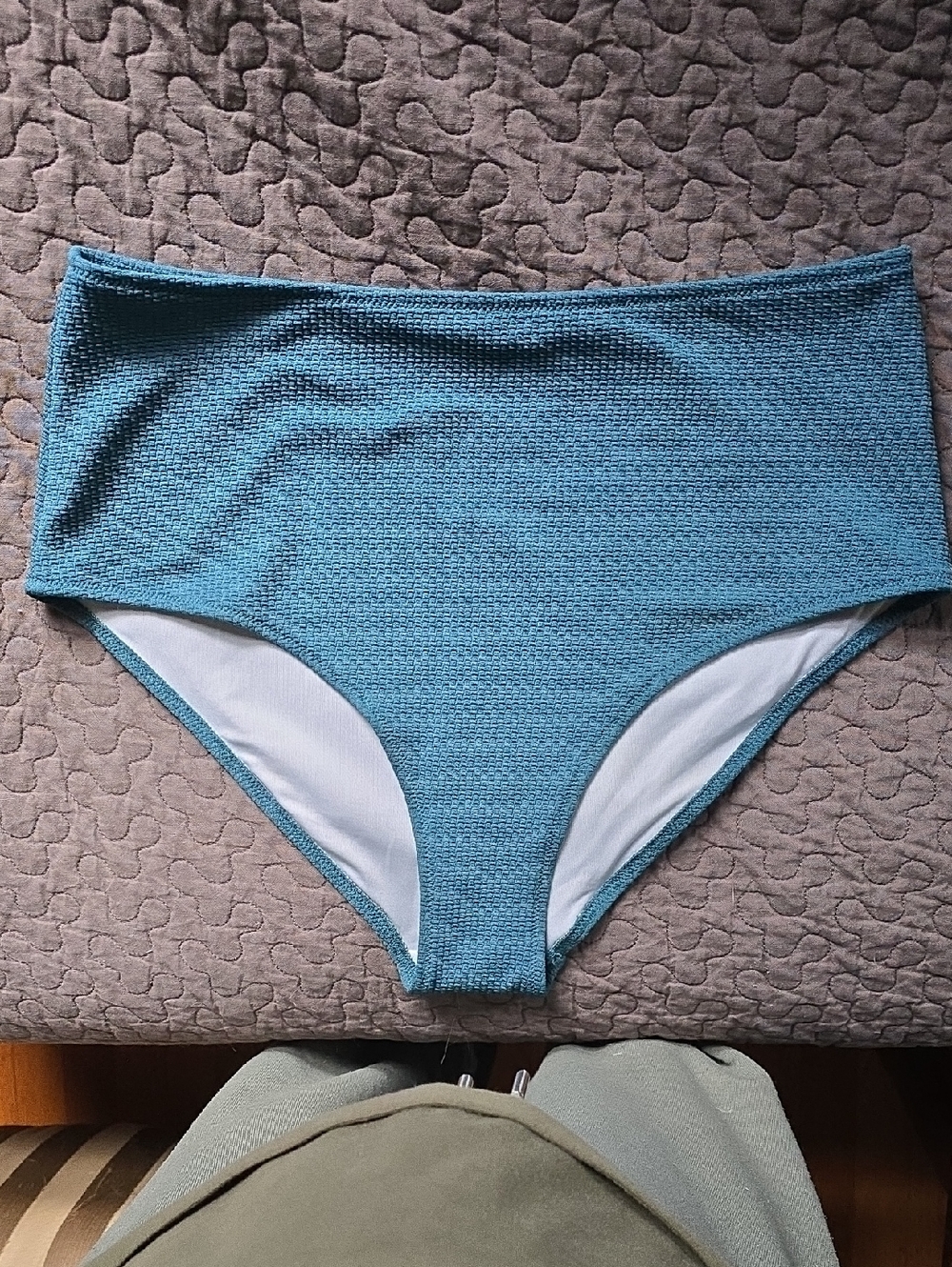 Old Navy High-Waist Ribbed Bikini Bottoms - Teal Blue